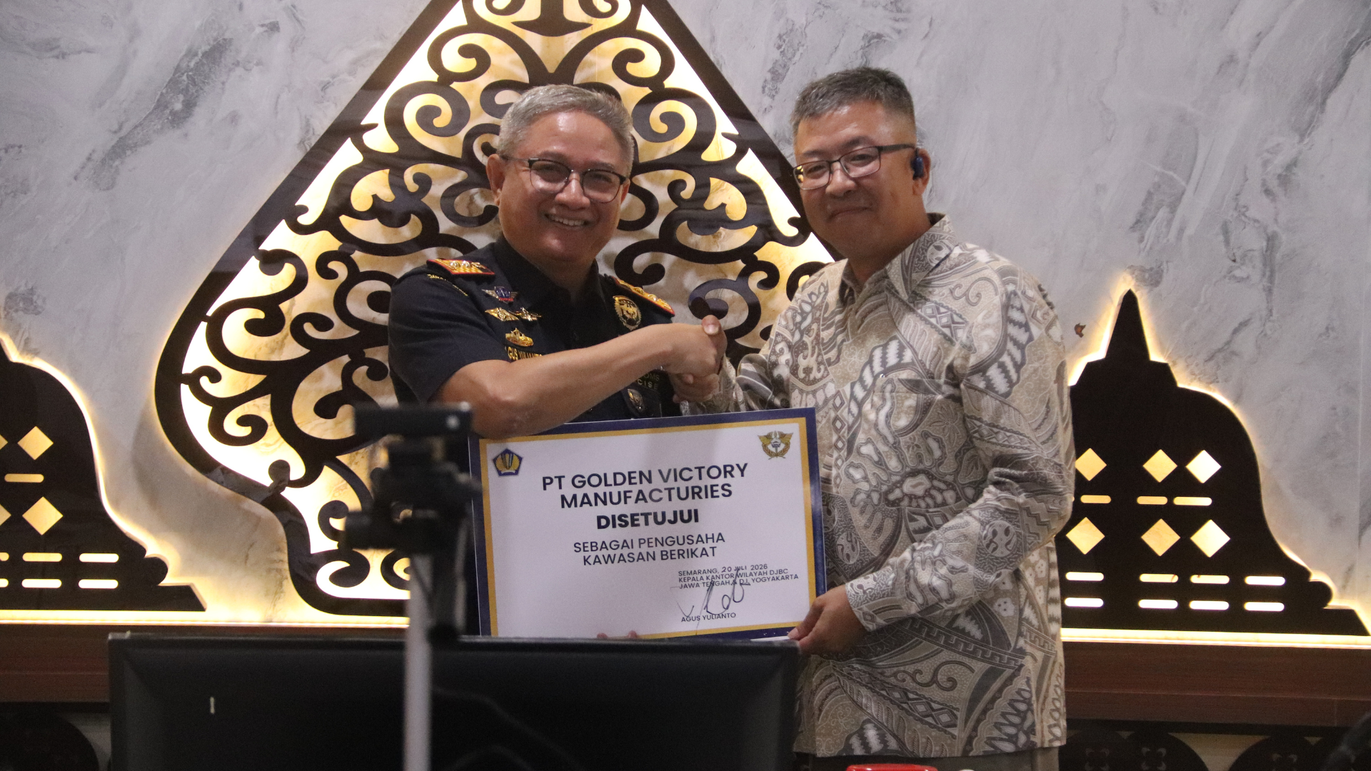 Bea Cukai Jateng DIY Dorong Penciptaan Ribuan Lapangan Kerja Melalui Kawasan Berikat PT Golden Victory Manufacturies