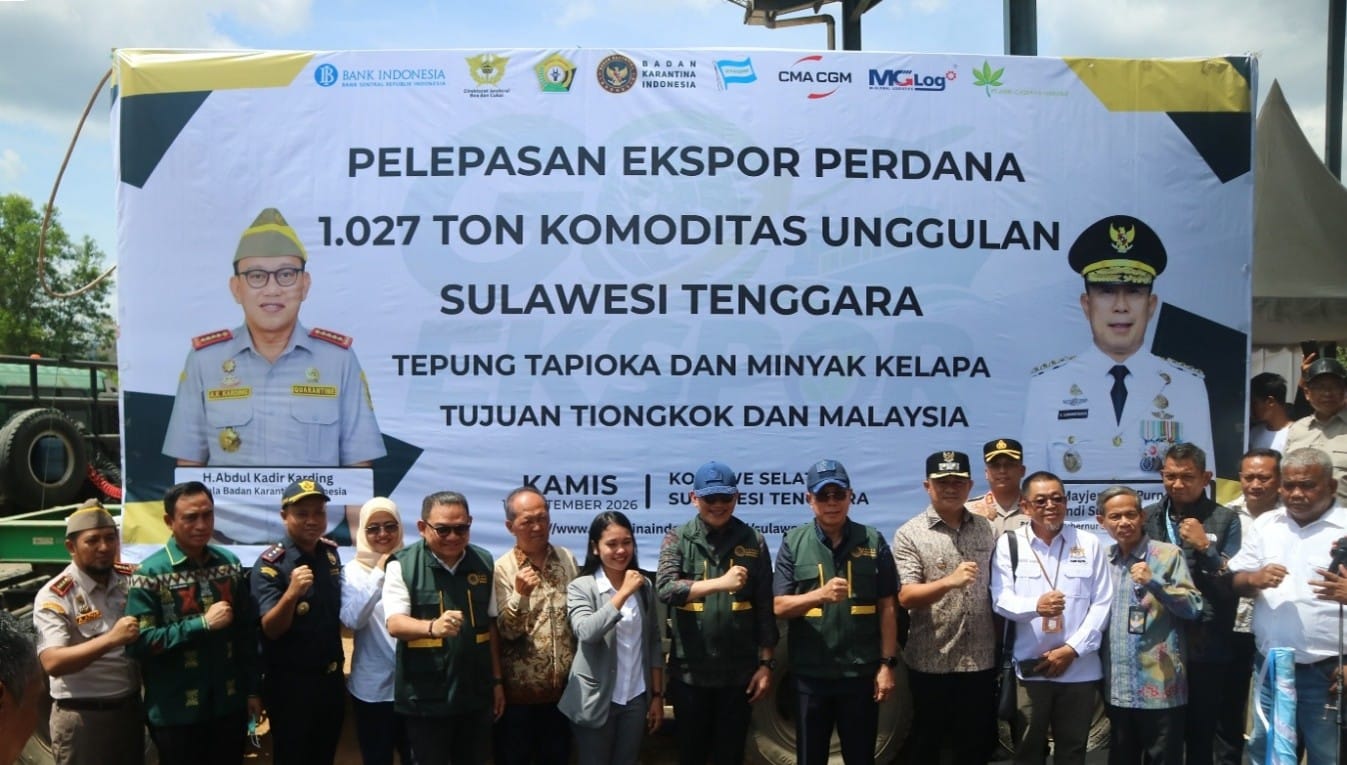 Perkuat Ekspor Daerah, Bea Cukai Kendari Lepas Pengiriman Perdana Komoditas Unggulan