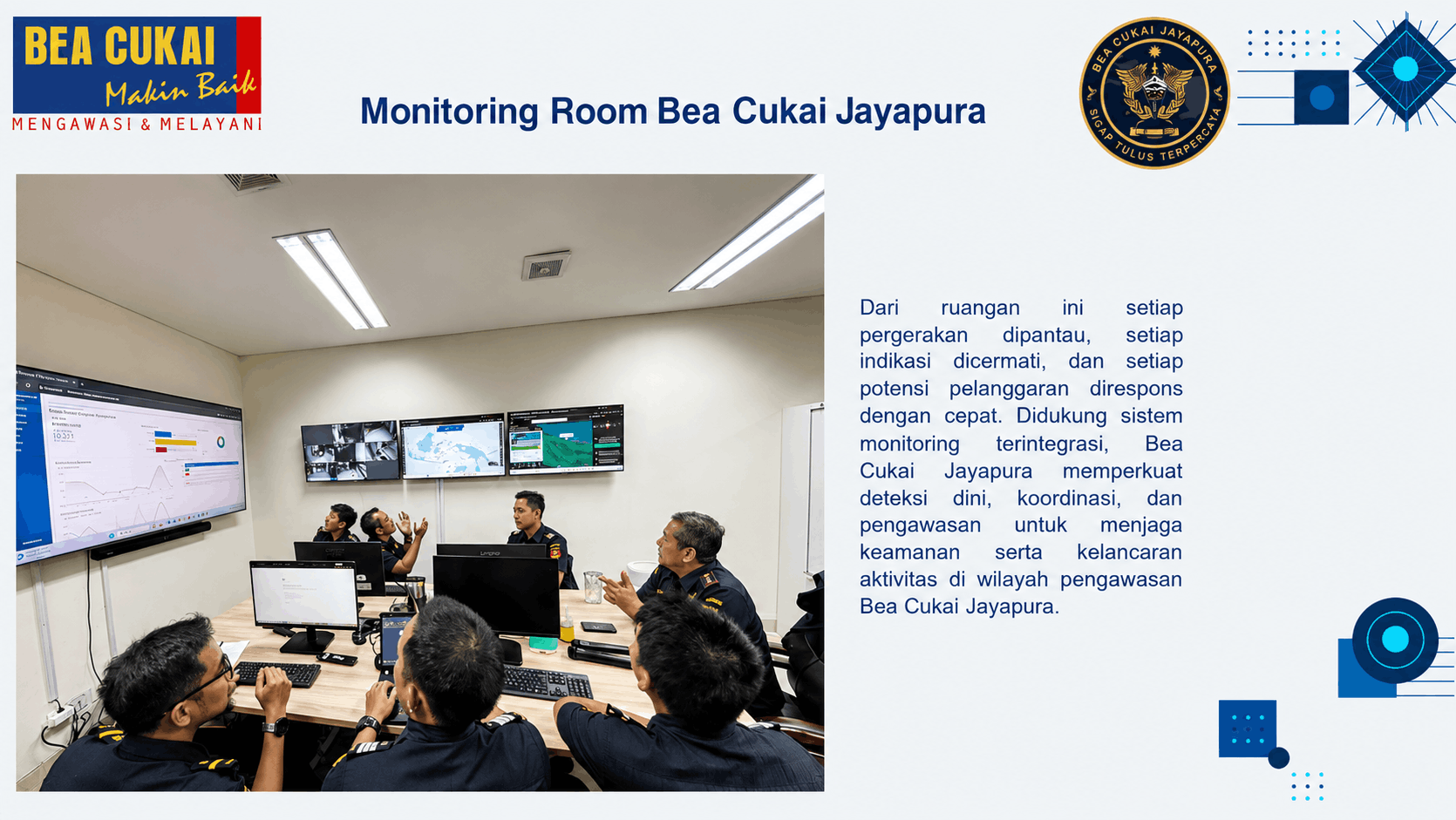 MONITORING ROOM BEA CUKAI JAYAPURA