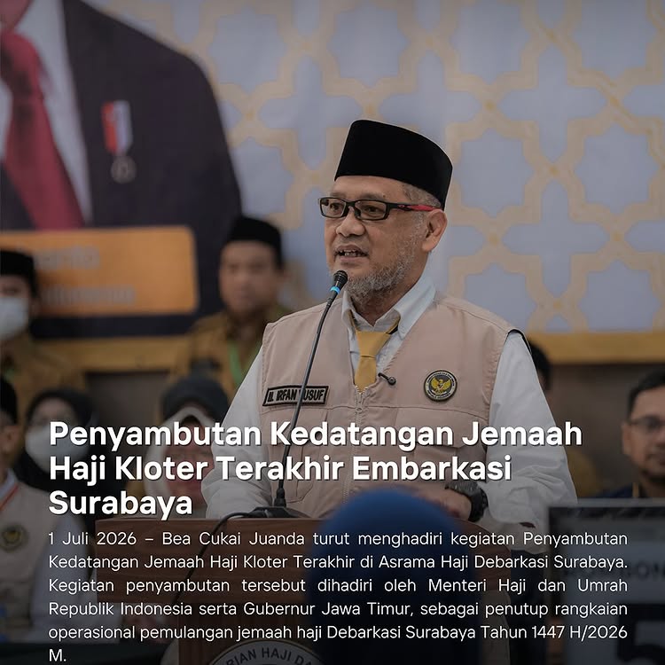 Penyambutan Kedatangan Jemaah Haji Kloter Terakhir Embarkasi Surabaya