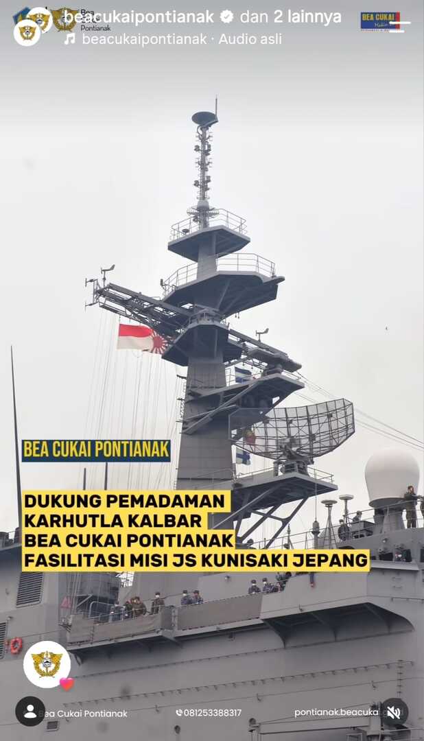 Dukung Pemadaman Karhutla Kalbar, Bea Cukai Pontianak Fasilitasi Misi JS Kunisaki Jepang
