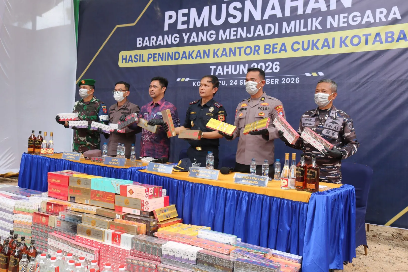 Bea Cukai Kotabaru Gelar Pemusnahan Barang Kena Cukai Ilegal  Amankan Penerimaan Negara Senilai 498.593.000