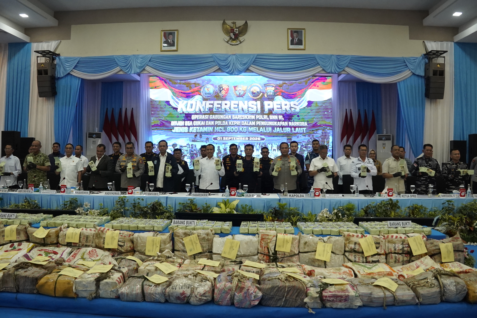 Bea Cukai, BNN, dan Polri Gagalkan Penyelundupan 800 Kg Ketamin di Perairan Anambas