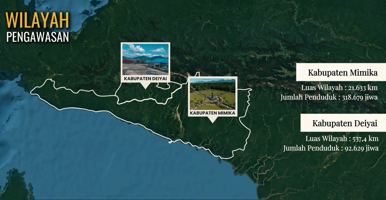 Peta Wilayah Kerja Bea Cukai Timika