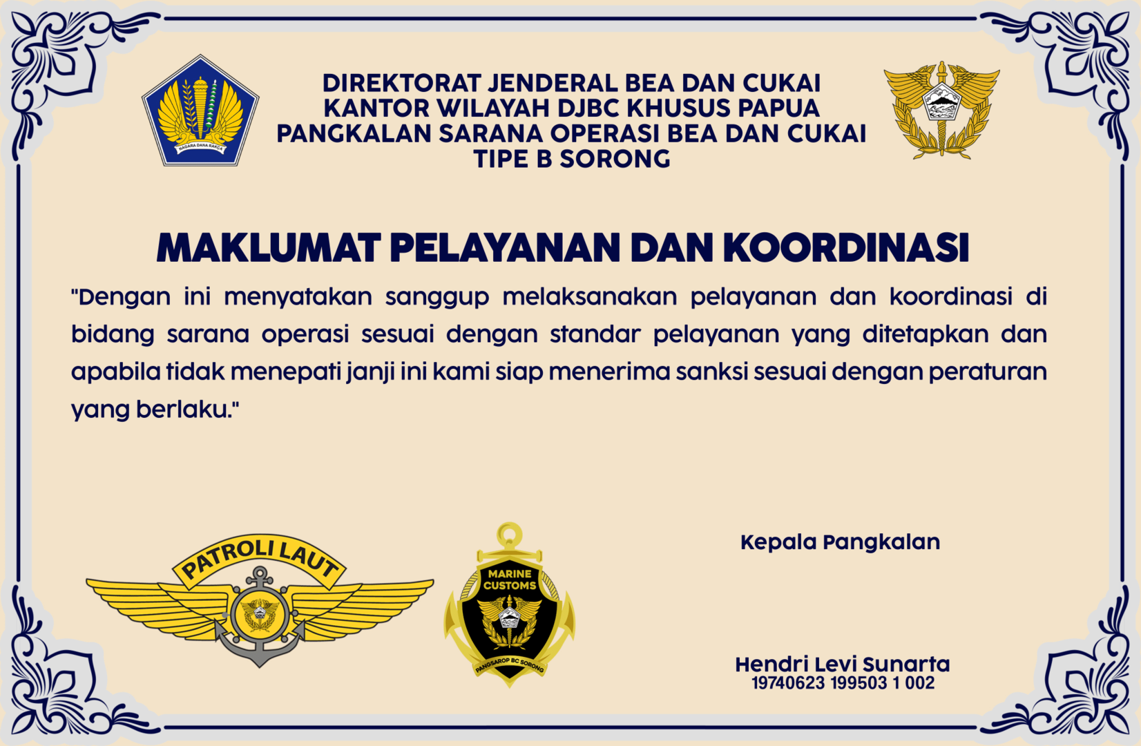 Maklumat Pelayanan dan Koordinasi